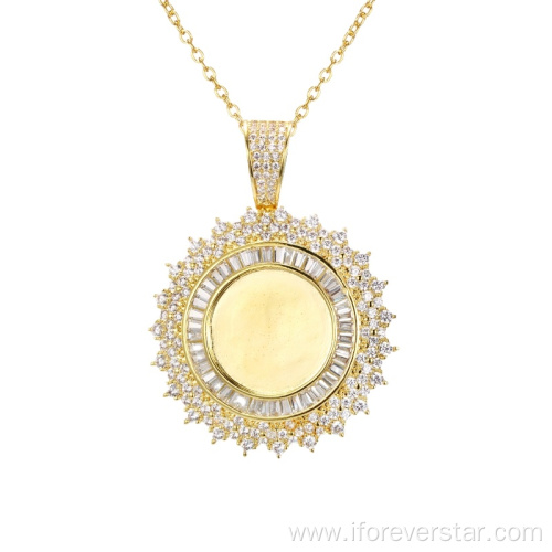 Gold Plated Picture Necklace Jewelry Pendant